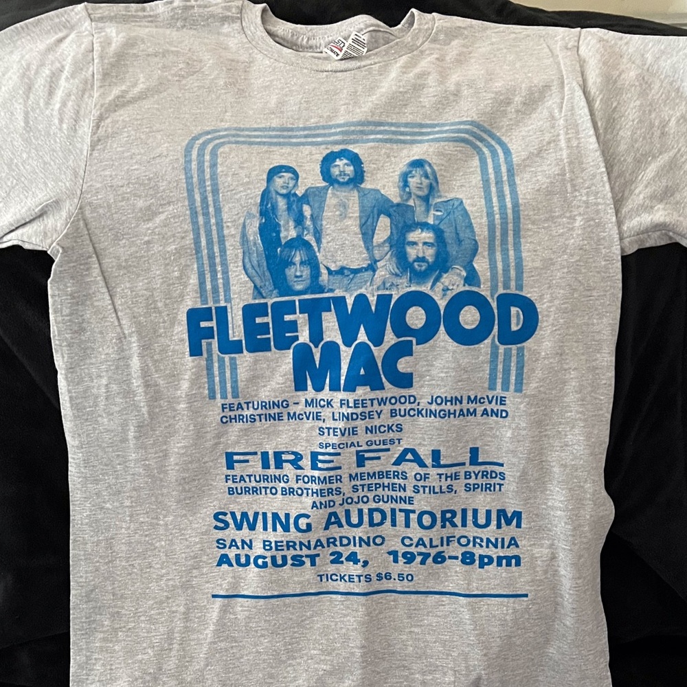 Fleetwood Mac Grey Firefall Tour Band Tshirt
